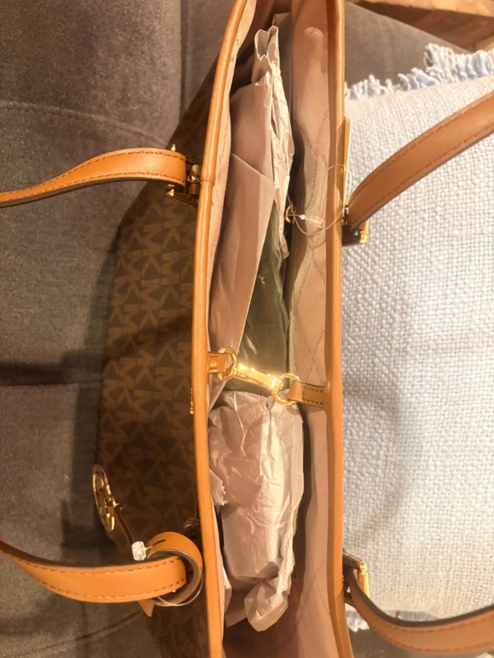 Michael Kors Jet Set Medium Carryall Tote Brown/Luggage NWT MSRP $298